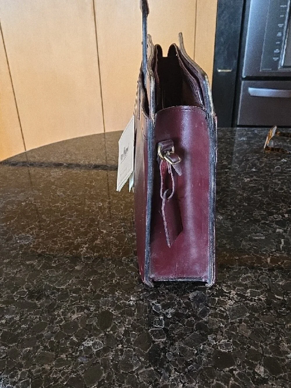 Hartman Burgundy Leather Briefcase - Carry Case